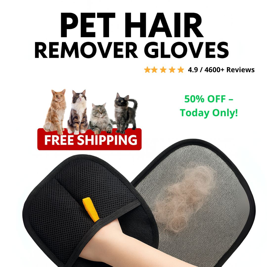 2-in-1 Pet Hair Remover Glove – Groom, Massage & Keep Your Home 100% Fur-Free!